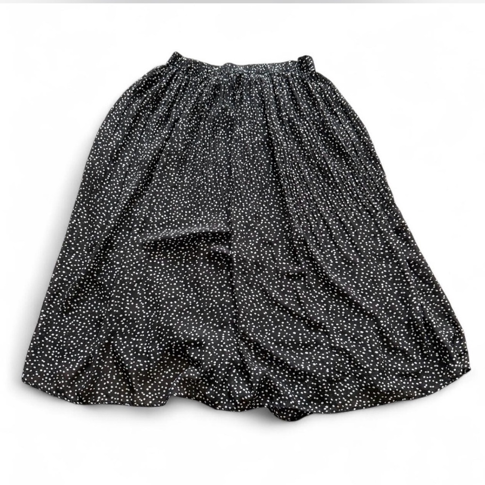 WD.NY Black Skater Skirt with White Dot Print